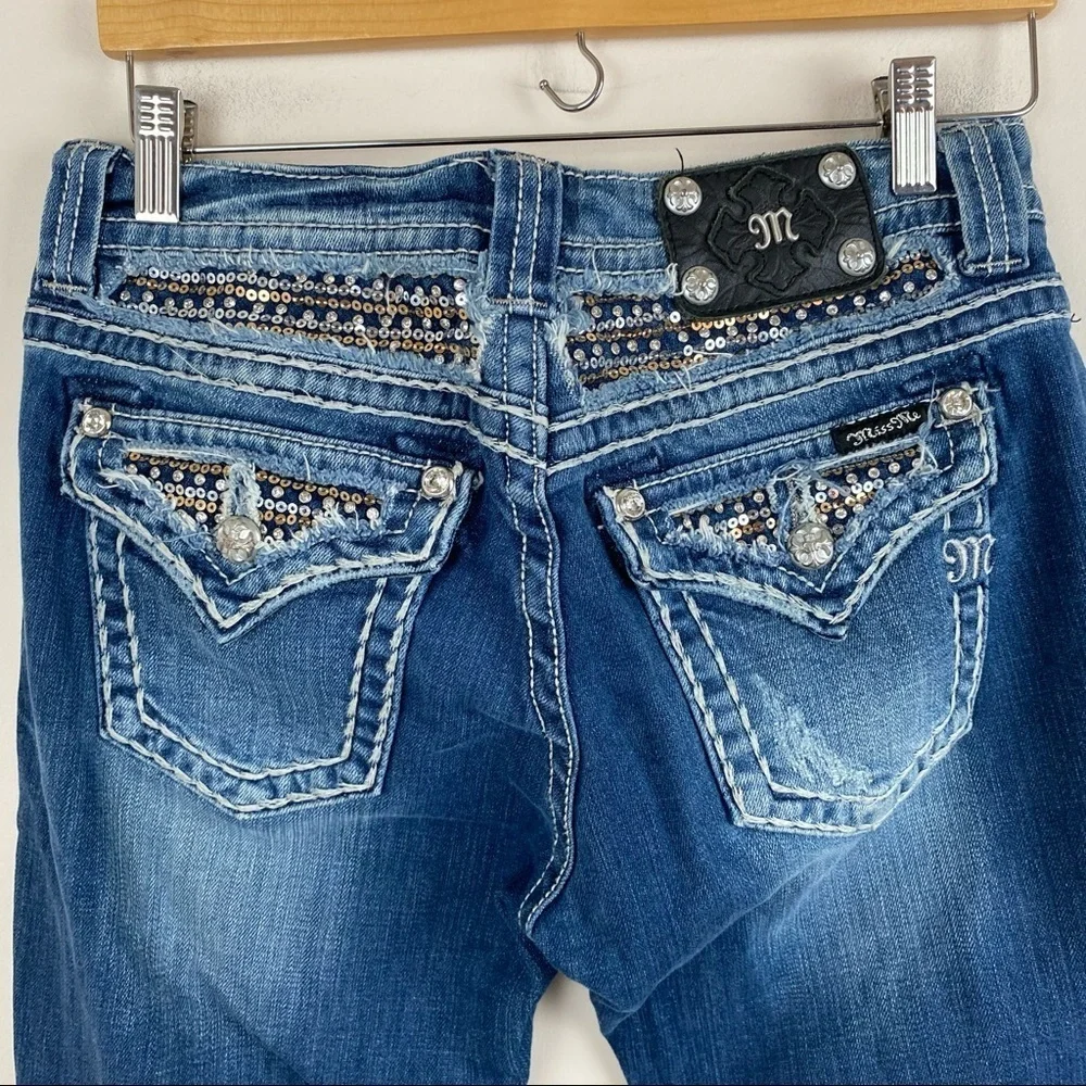 Miss Me Low Rise Embellished Easy Boot Cut Jeans - Picture 6 of 6